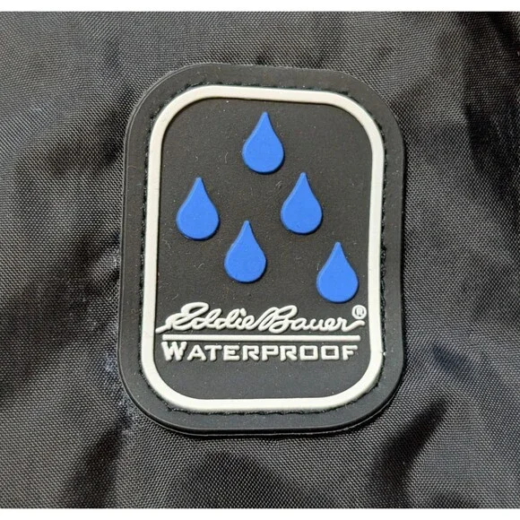 Eddie Bauer Vintage Size M Waterproof Rain Pants Black Hiking Wind Overpants - Picture 4 of 11